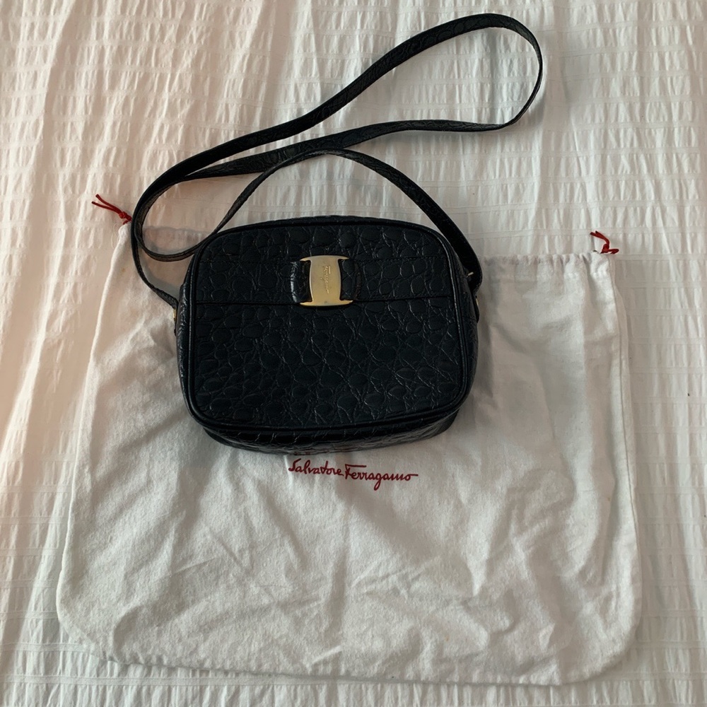 Salvatore Ferragamo Croc Embossed Crossbody